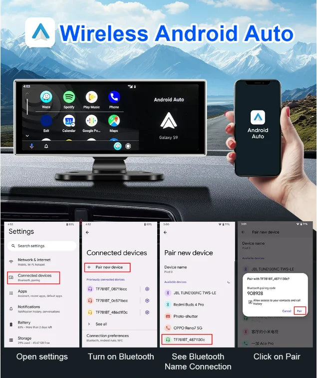 Carplay Screen for Car With Rearview Camera