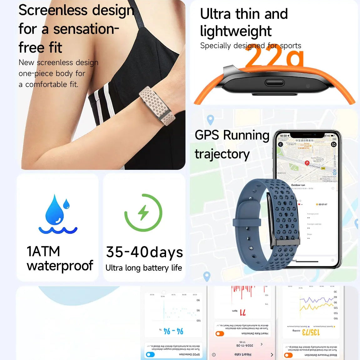 LIGE No Screen Smart Monitoring Watch